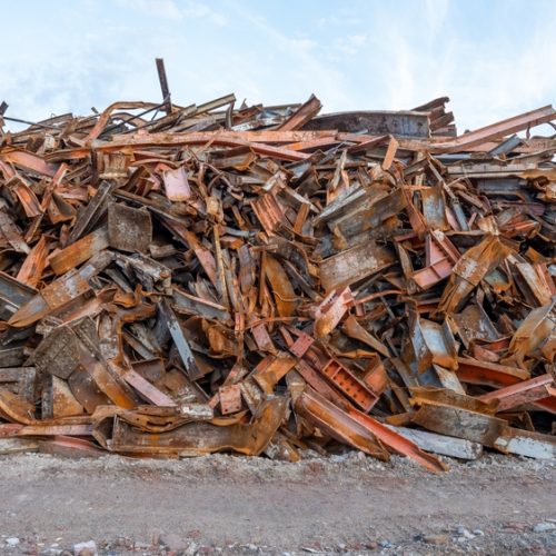 Scrap,Metal,On,A,Construction,Site,,Collected,For,Recycling